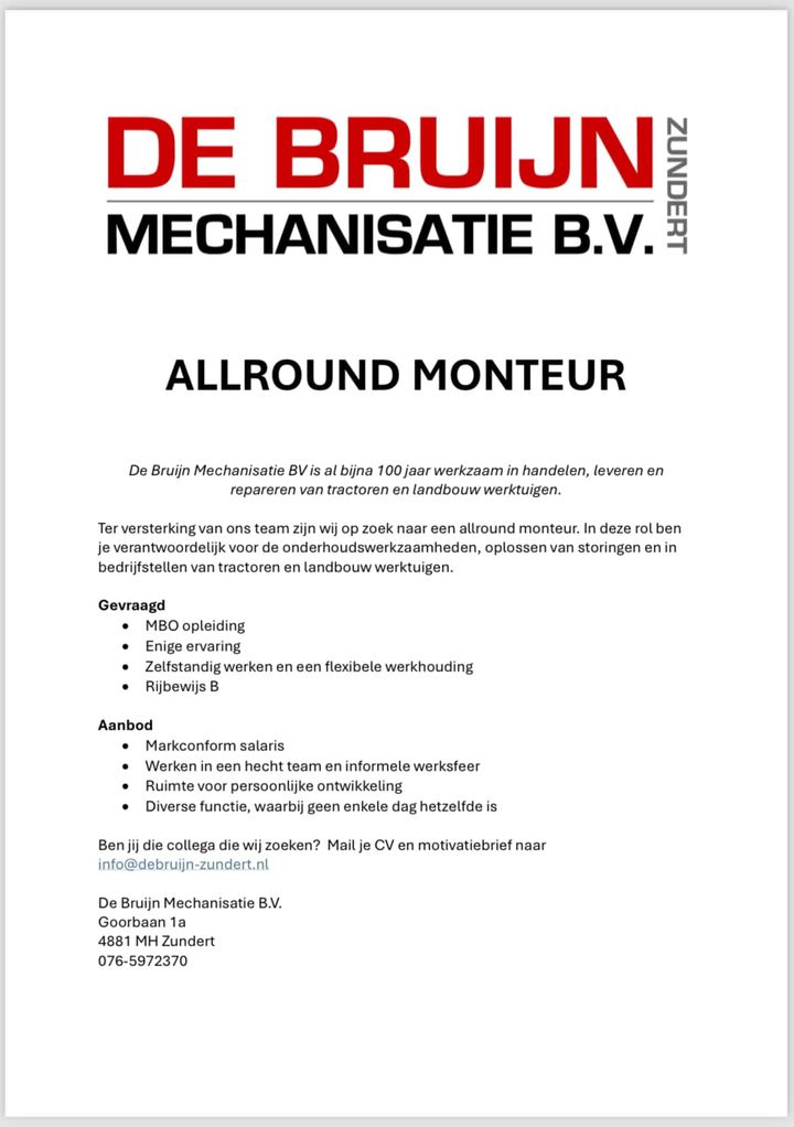  VACATURE ALLROUND MONTEURDelen wordt