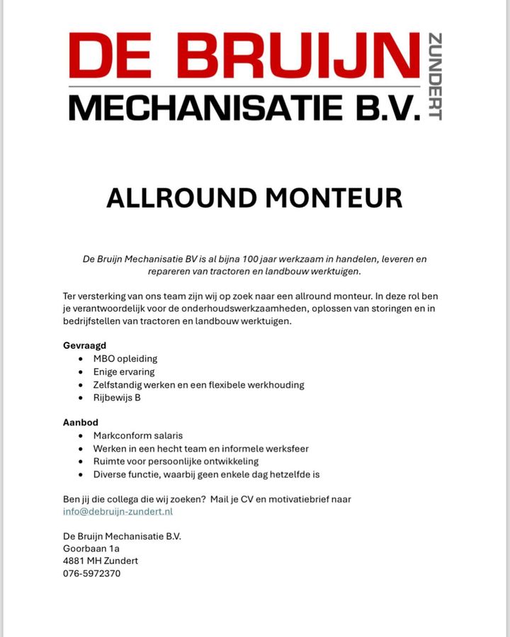  VACATURE ALLROUND MONTEURDelen wordt