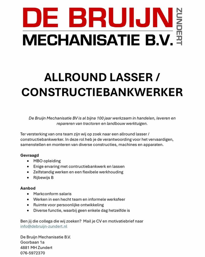  VACATURE ALLROUND LASSER Delen wordt